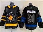 Personalized Toronto Maple Leafs #91 John Tavares Black Alternate Reversible Jersey