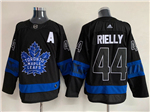 Personalized Toronto Maple Leafs #44 Morgan Rielly Black Alternate Reversible Jersey