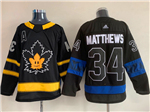 Personalized Toronto Maple Leafs #34 Auston Matthews Black Alternate Reversible Jersey