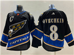 Personalized Washington Capitals #8 Alexander Ovechkin Black Reverse Retro 2.0 Jersey