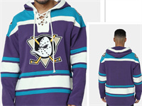 Personalized Men’s Anaheim Ducks Purple Blank All Stitched Hooded Sweatshirt