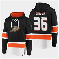 Personalized Men’s Anaheim Ducks #36 John Gibson Black Ageless Must-Have Lace-Up Pullover Hoodie