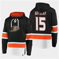 Personalized Men’s Anaheim Ducks #15 Ryan Getzlaf Black Ageless Must-Have Lace-Up Pullover Hoodie