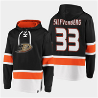 Personalized Men’s Anaheim Ducks #33 Jakob Silfverberg Black Ageless Must-Have Lace-Up Pullover Hoodie