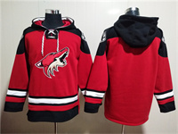 Personalized Men’s Arizona Coyotes Blank Red Ageless Must-Have Lace-Up Pullover Hoodie