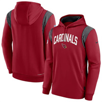 Personalized Men’s Arizona Cardinals Burgundy Sideline Stack Performance Pullover Hoodie