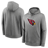 Personalized Men’s Arizona Cardinals Heather Gray Primary Logo Long Sleeve Hoodie