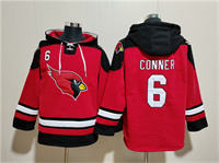 Personalized Men’s Arizona Cardinals #6 James Conner Red Ageless Must-Have Lace-Up Pullover Hoodie