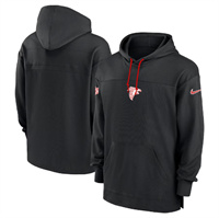 Personalized Men’s Atlanta Falcons Black Performance Pullover Hoodie