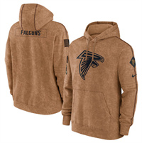 Personalized Men’s Atlanta Falcons 2023 Brown Salute to Service Pullover Hoodie