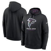 Personalized Men’s Atlanta Falcons Black 2024 Crucial Catch Club Pullover Hoodie