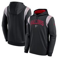 Personalized Men’s Atlanta Falcons Black Sideline Stack Performance Pullover Hoodie