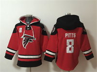 Personalized Men’s Atlanta Falcons #8 Kyle Pitts Red Ageless Must-Have Lace-Up Pullover Hoodie