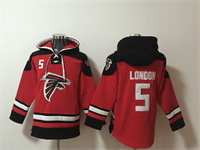 Personalized Men’s Atlanta Falcons #5 Drake London Red Ageless Must-Have Lace-Up Pullover Hoodie