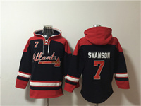 Personalized Men’s Atlanta Braves #7 Dansby Swanson Navy Red Ageless Must-Have Lace-Up Pullover Hoodie