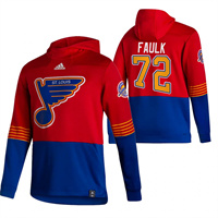 Personalized St. Louis Blues #72 Justin Faulk Reverse Retro Pullover Hoodie Red