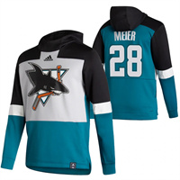 Personalized San Jose Sharks #28 Timo Meier Reverse Retro Pullover Hoodie Gray Teal