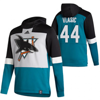 Personalized San Jose Sharks #44 Marc Edouard Reverse Retro Pullover Hoodie Gray Teal