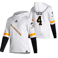 Personalized Pittsburgh Penguins #4 Cody Ceci Reverse Retro Pullover Hoodie White