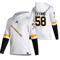 Personalized Pittsburgh Penguins #58 Kris Letang Reverse Retro Pullover Hoodie White