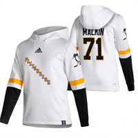 Personalized Pittsburgh Penguins #71 Evgeni Malkin Reverse Retro Pullover Hoodie White