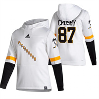Personalized Pittsburgh Penguins #87 Sidney Crosby Reverse Retro Pullover Hoodie White