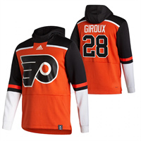 Personalized Philadelphia Flyers #28 Claude Giroux Reverse Retro Pullover Hoodie Orange
