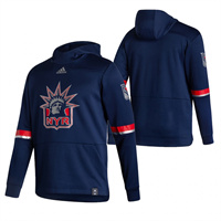 Personalized New York Rangers Blank Reverse Retro Pullover Hoodie Navy