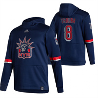 Personalized New York Rangers #8 Jacob Trouba Reverse Retro Pullover Hoodie Navy
