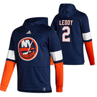 Personalized New York Islanders #2 Nick Leddy Reverse Retro Pullover Hoodie Navy