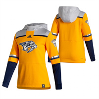 Personalized Nashville Predators Blank Reverse Retro Pullover Hoodie Gold
