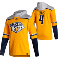 Personalized Nashville Predators #4 Ryan Ellis Reverse Retro Pullover Hoodie Gold