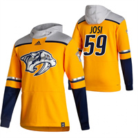 Personalized Nashville Predators #59 Roman Josi Reverse Retro Pullover Hoodie Gold