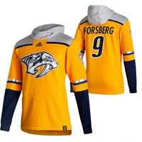 Personalized Nashville Predators #9 Filip Forsberg Reverse Retro Pullover Hoodie Gold