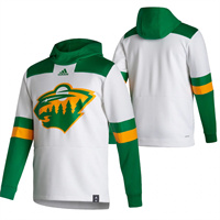 Personalized Minnesota Wild Blank Reverse Retro Pullover Hoodie White