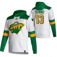 Personalized Minnesota Wild #13 Nick Bonino Reverse Retro Pullover Hoodie White