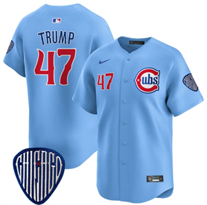 Personalized Men’s Chicago Cubs Blue Alternate Premier Limited Jersey All Stitched Blue #47 D.Trum