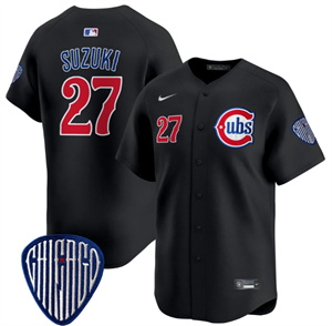 Personalized Men’s Chicago Cubs Blue Alternate Premier Limited baseball Jersey All Stitched Black Seiya Suzuki