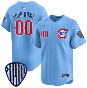 Personalized Custom Men’s Chicago Cubs Blue Alternate Premier Limited Jersey All Stitched Blue