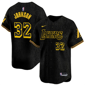 Personalized Men’s Los Angeles Lakers Black #23 Magic Johnson Baseball Jersey