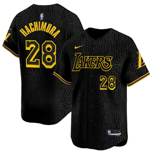 Personalized Men’s Los Angeles Lakers Black #28 Rui Hachimura Baseball Jersey
