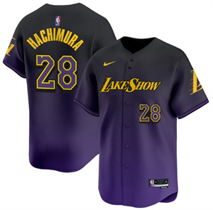 Personalized Men’s Los Angeles Lakers 2024-25 City #28 Rui Hachimura Baseball Jersey