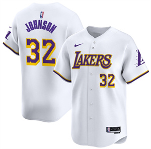Personalized Men’s Los Angeles Lakers Association Magic Johnson #32 Baseball Jersey