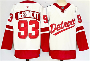 Personalized Men’s Detroit Red Wings #93 Alex DeBrincat White Red 2024-25 Stitched Jersey