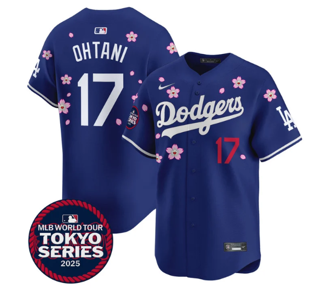 Personalized Men’s Dodgers Tokyo Series 2025 Premier Limited Jersey Stitched Royal Shohei Ohtani #17
