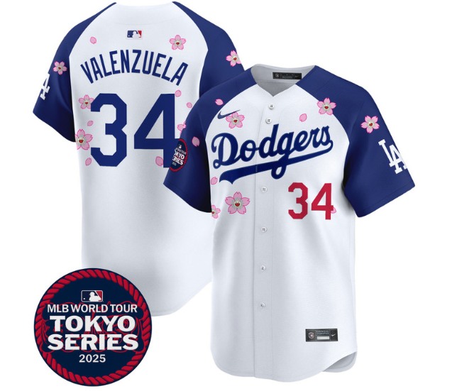 Personalized Men’s Dodgers Tokyo Series 2025 Premier Limited Jersey Stitched Alternate Fernando Valenzuela #34