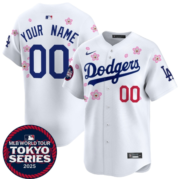 Personalized Dodgers Tokyo Series 2025 Premier Limited White Jersey Stitched