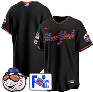 Personalized Men’s New York Mets Blue Road 2025 Spring Training Jersey All Stitched Black