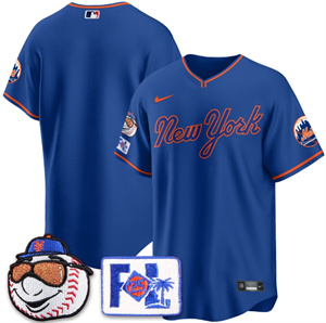 Personalized Men’s New York Mets Blue Road 2025 Spring Training Jersey All Stitched Blue Team