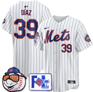 Personalized Men’s New York Mets 2025 Spring Training Jersey All Stitched White Edwin Diaz #39